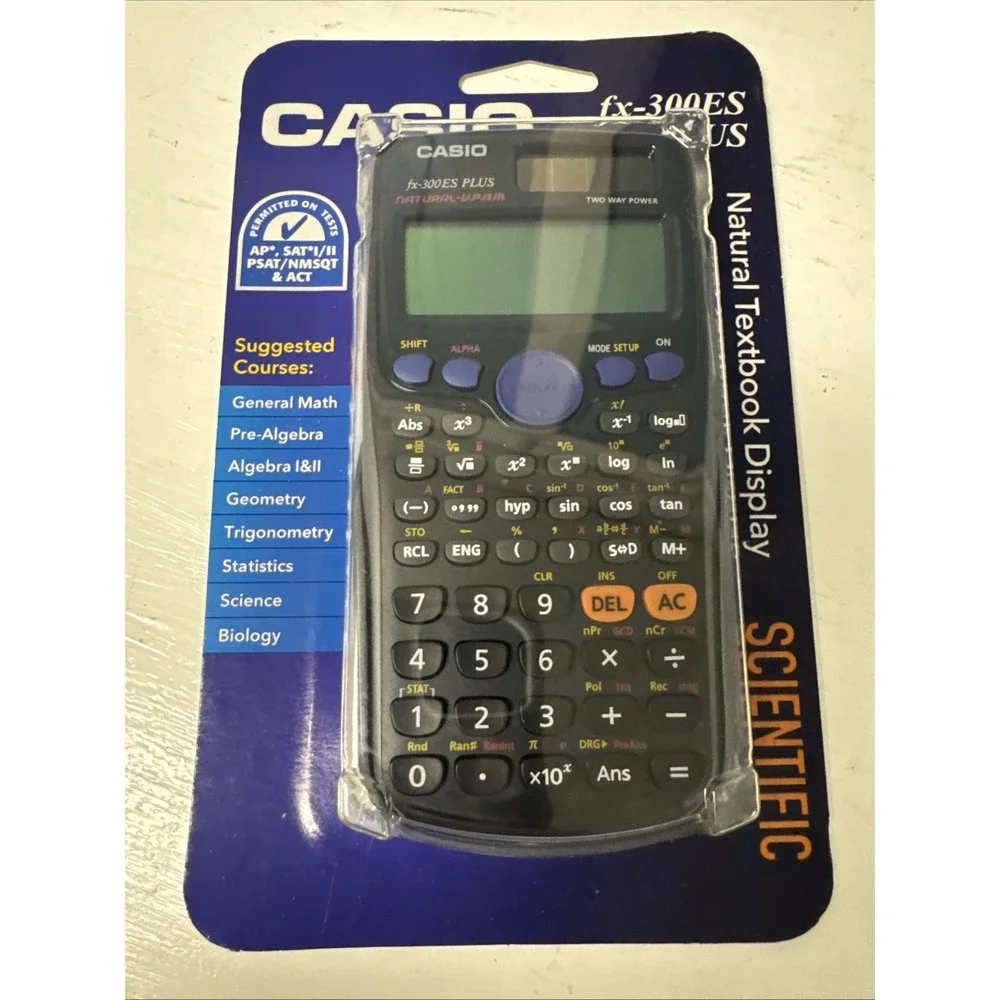 CASIO FX-300ES PLUS Scientific Calculator ACT SAR‎ PSAT New Sealed Card Damage